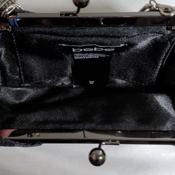 Bebe Black Lace Bow Clutch - Picture 3 of 6